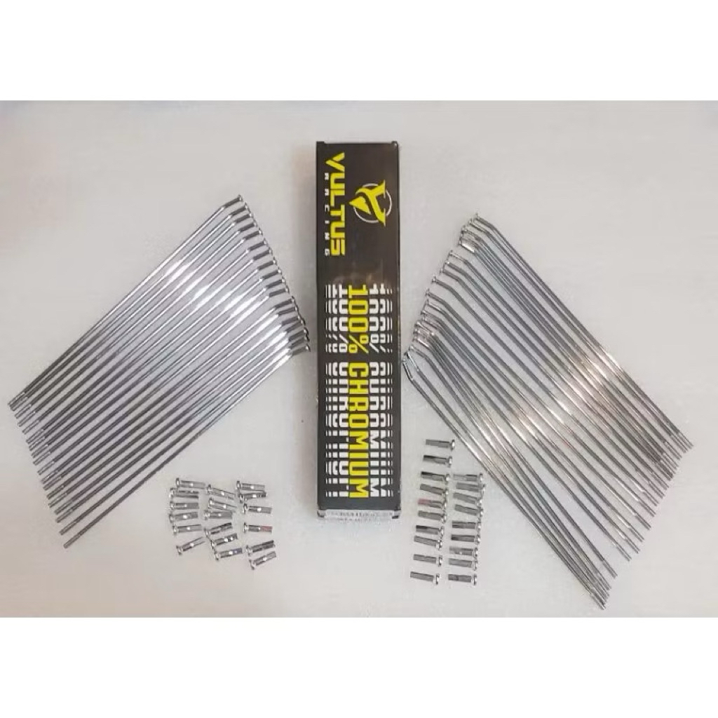 JARI JARI / JERUJI / RUJI / SPOKE SET VULTUS CHROME UNTUK KLX / CRF / TRAIL / DTRACKER UKURAN 9 X 15