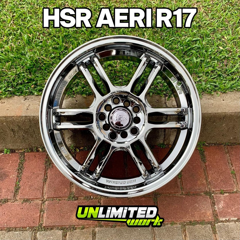 Velg Mobil Racing Ring 17 Black Chrome HSR Aeri Velg Mobil Voxy Innova Terrios Camry Pelek Mobil R17