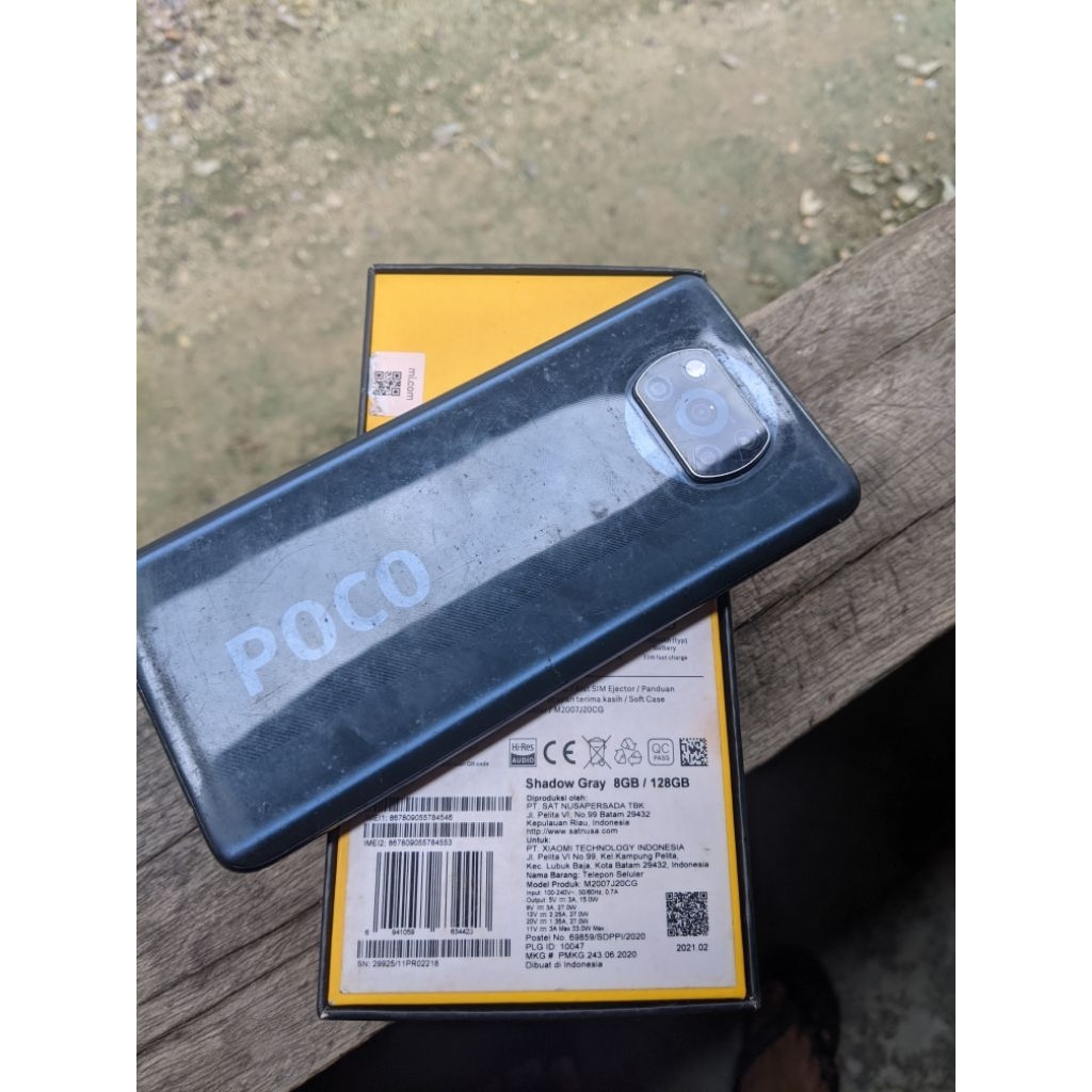 Poco x3 nfc 8/128 Fullset minus layar