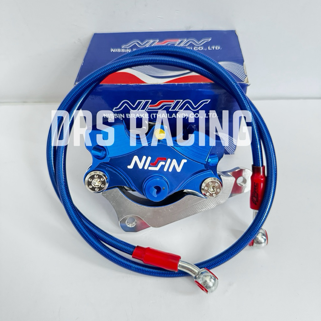 KALIPER 2 PISTON NSN CNC + BREKET 220MM + SELANG REM DEPAN 95CM SUPRA X, SUPRA FIT, KHARISMA, CS1,