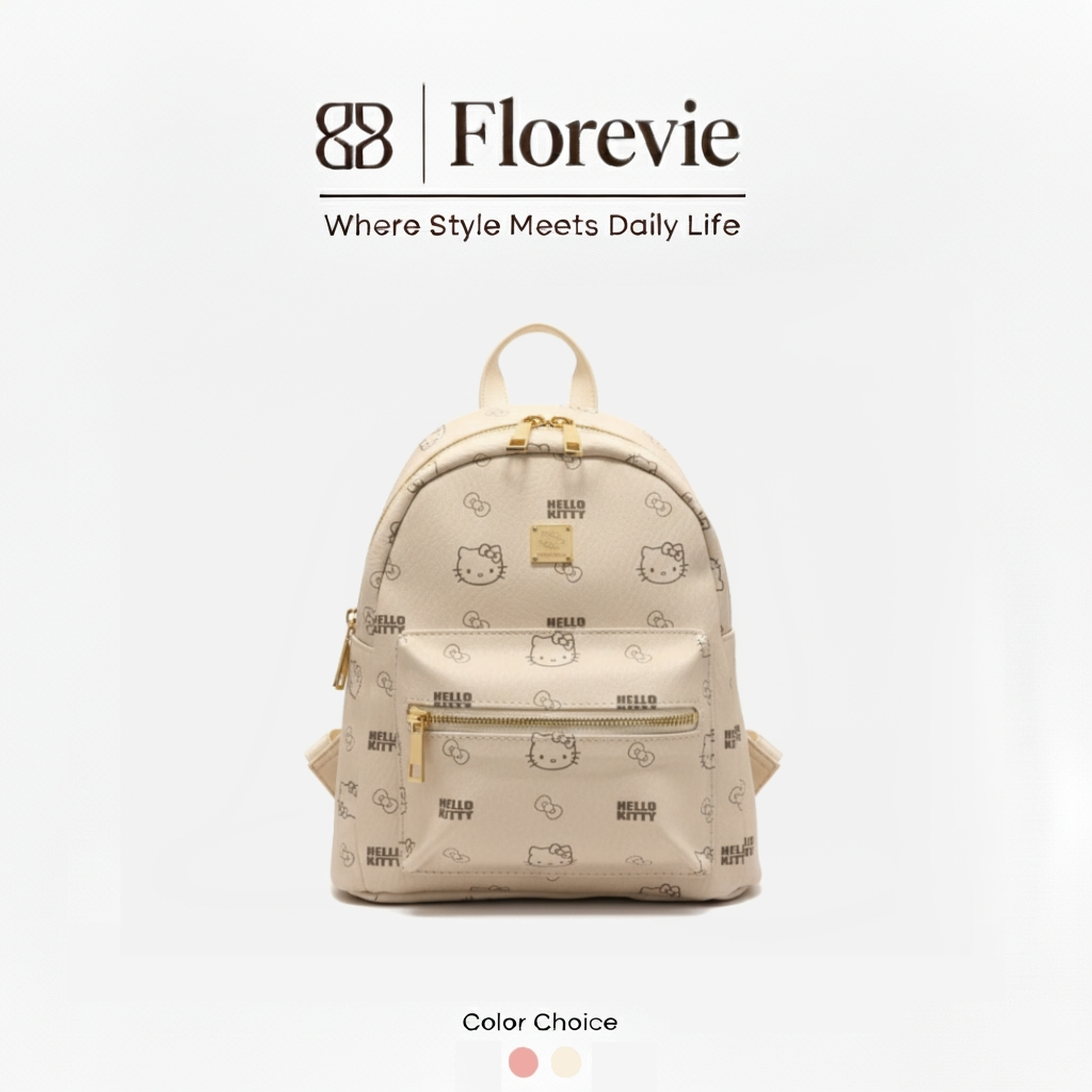 Florevie Tas Ransel Wanita Lucu Korean Style Aesthetic Terbaru Kekinian Tas Mini