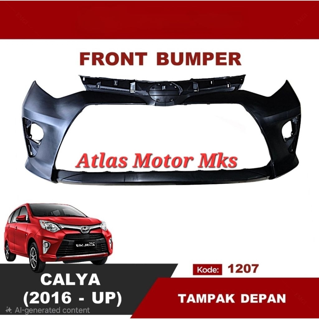 [1PC] BUMPER BEMPER TANDUK DEPAN TOYOTA CALYA "2016-ON" - HITAM