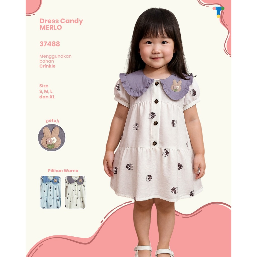MERLO Rok Dres Bayi 0 - 12 Bulan 1 2 3 Tahun / Baju Anak Perempuan Dress Murah Bagus Lucu