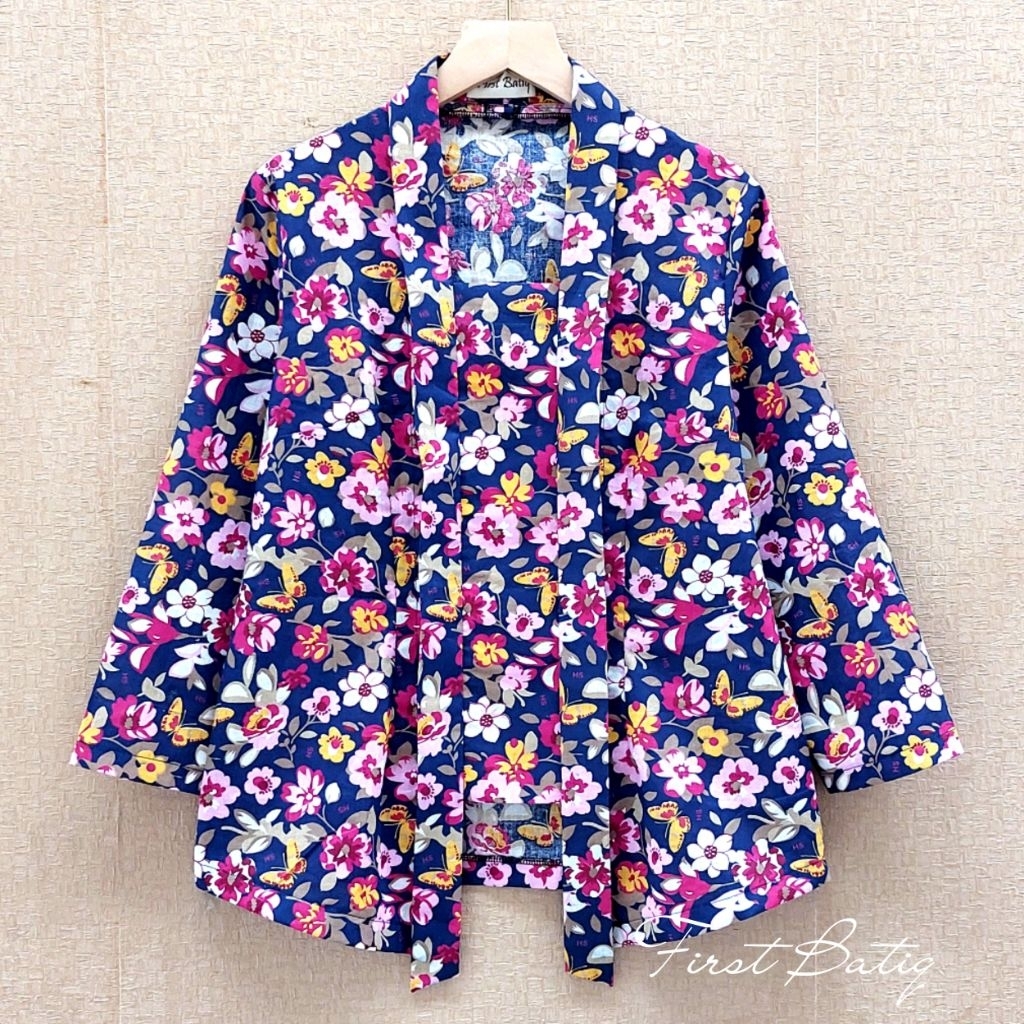 Kebaya Katun Jepang, Kebaya Kutubaru Modern Bunga Klasik, Jahitan Penjahit, Rapih Bukan Konveksi