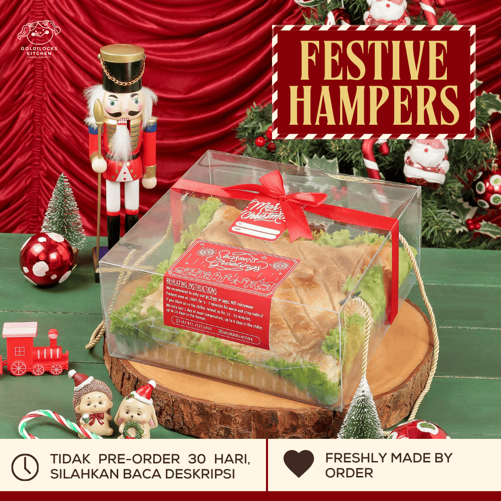 Party Sized Christmas Hampers Gift / Hampers Natal - Picnic Roll Salmon en Croute Salmon Wellington