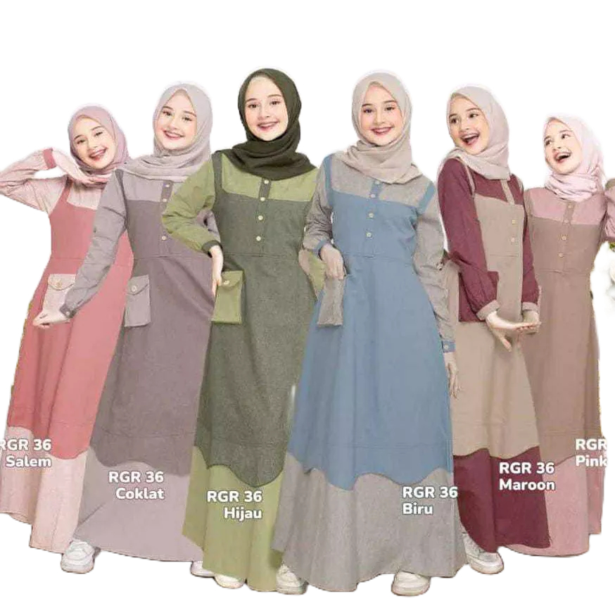 Gamis Anak Perempuan Umur 11 12 13 14 16 18 tahun 2 Ukuran Model Simpel 2026 Lebaran Remaja..