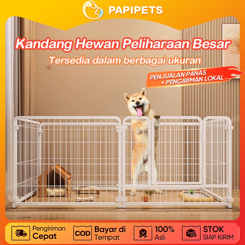Pagar Anjing Modular Besi Anti Karat Pagar Perlindungan Hewan Peliharaan Kandang Anjing 60x60/120x60