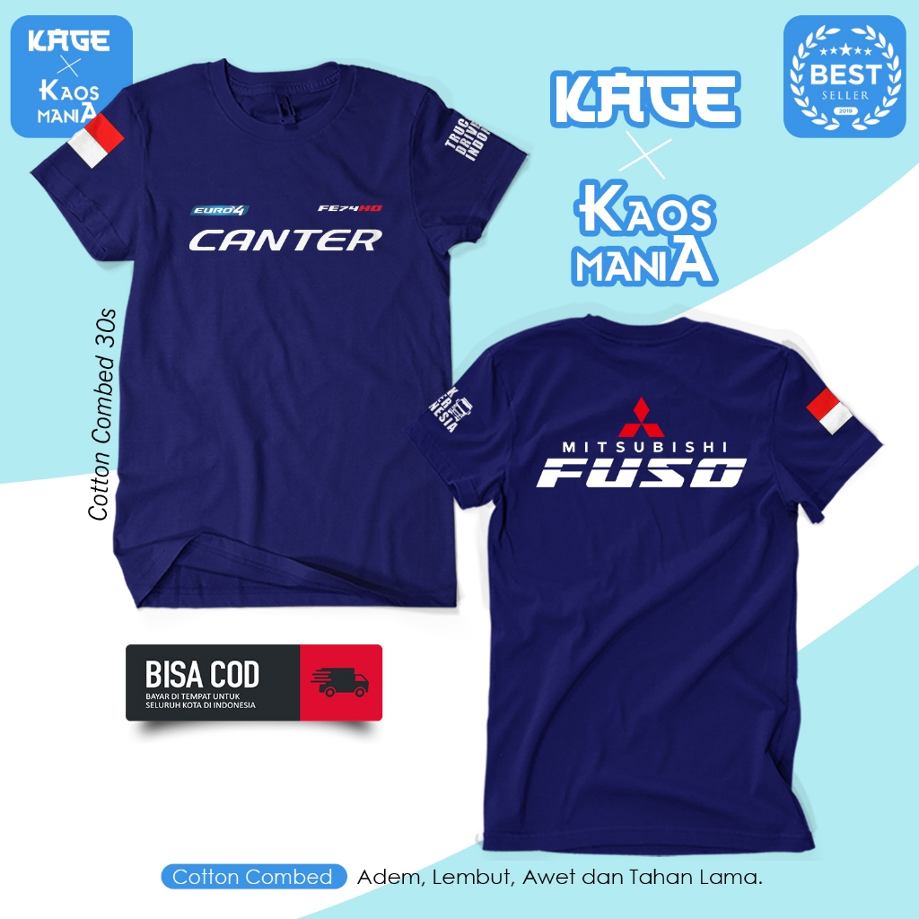 Baju Kaos TRUK CANTER FE74HD FUSO Euro4/ Kaos Driver Sopir Truk Cotton Combed 30s KAOS KAGE