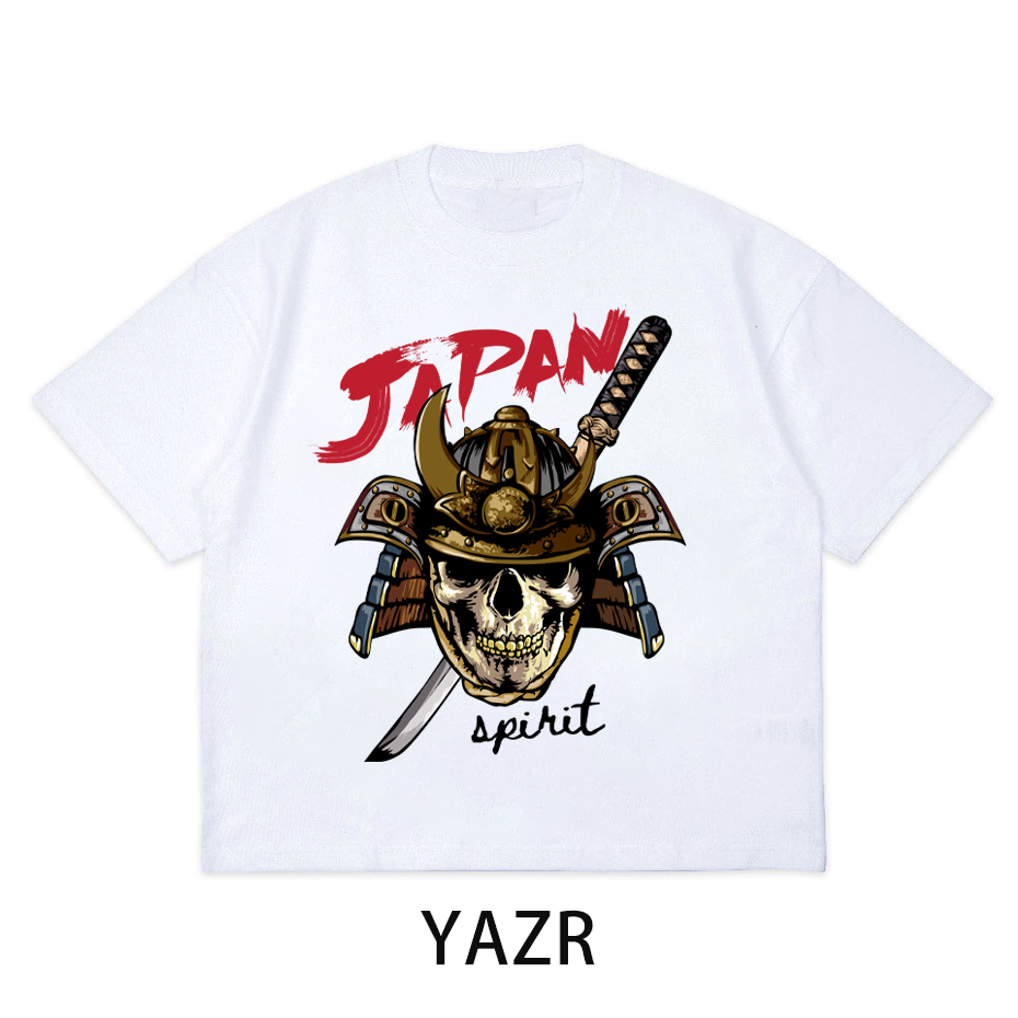 HOT Kaos Distro Pria Japan Spirit  Kualitas Bagus Oversize Desain Samurai Tengkorak/Kaos Pria Distro