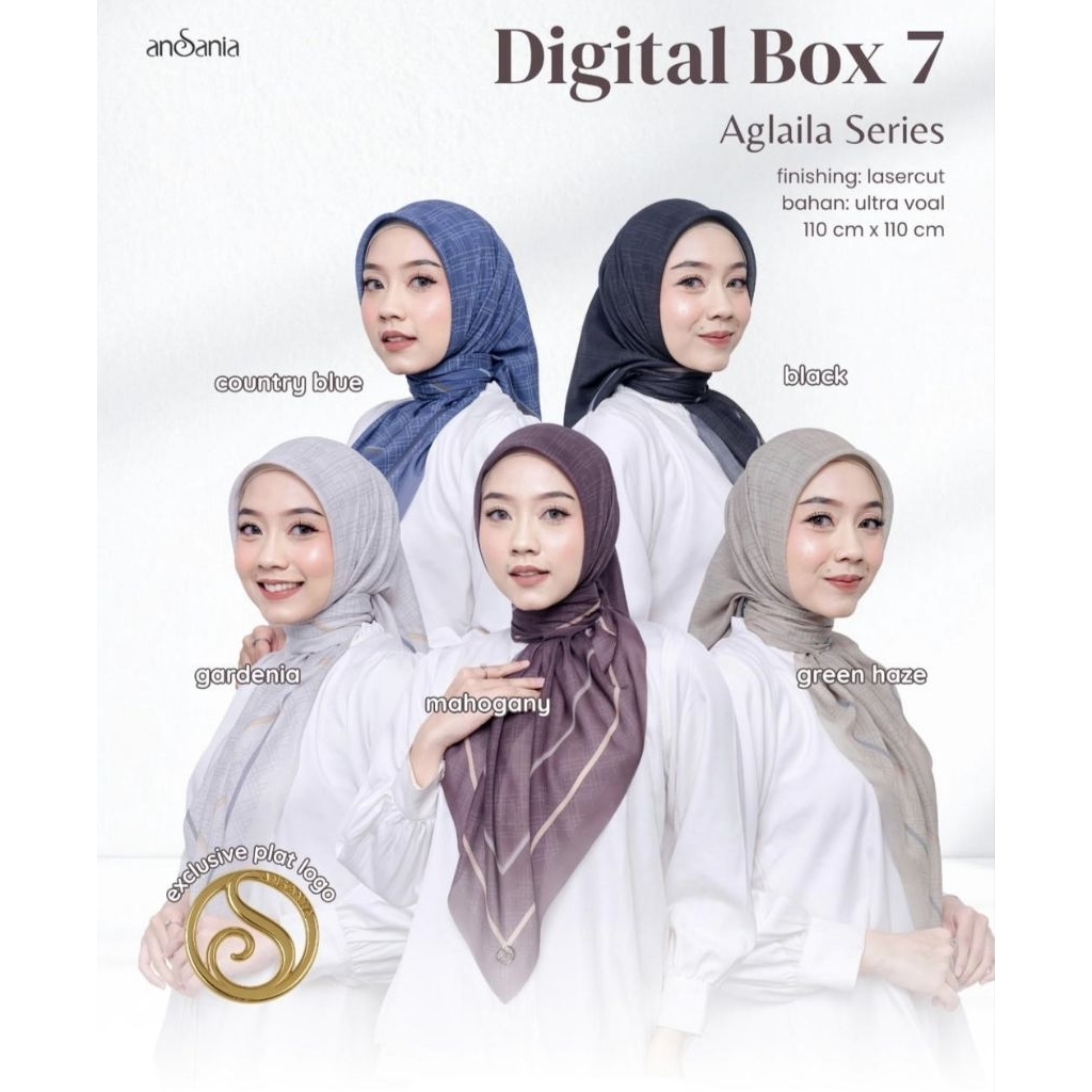 Hijab Ansania segiempat motif