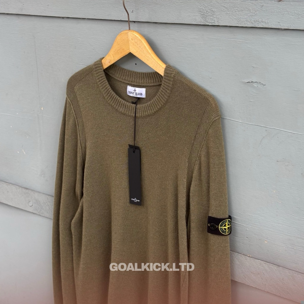 Stone Island Original Junior Badge Crewneck Sweatshirt - Sage Green