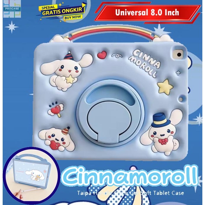 Oase Oapad 8 inch Cinnamoroll Rainbow Pelangi SoftCase Casing Cover Anak Kids Lucu Cute Shockproof B