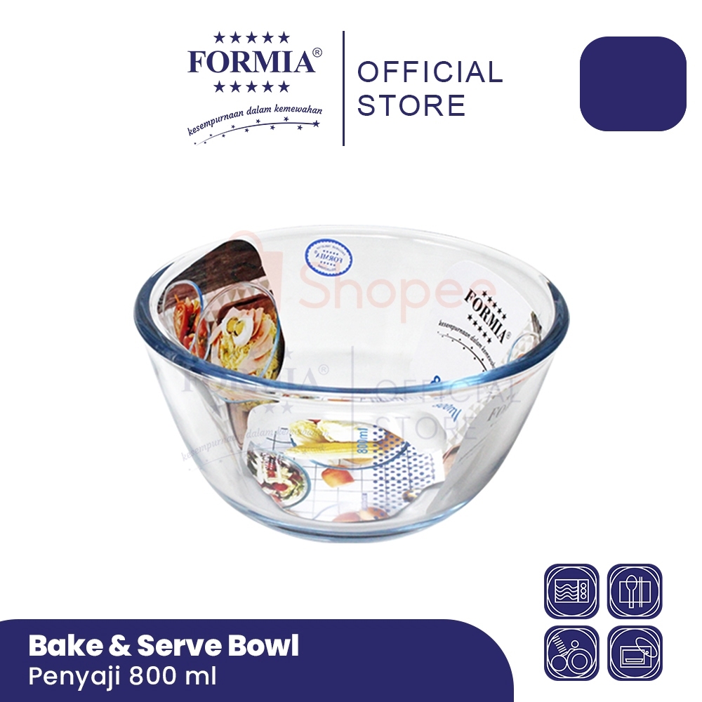 Formia Mangkuk Kaca  Bake & Serve  800 ml