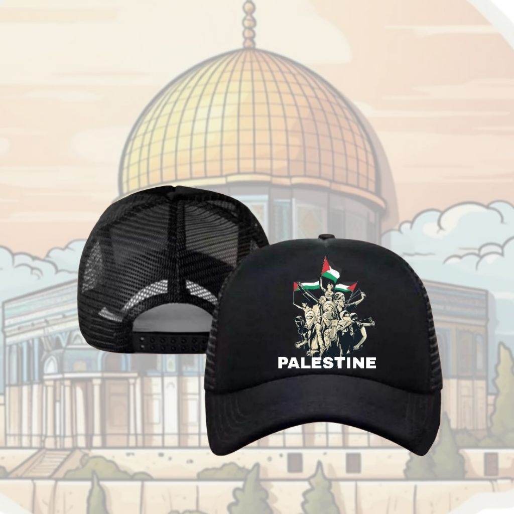 TOPI TRUCKER DISTRO LOGO PALESTINA