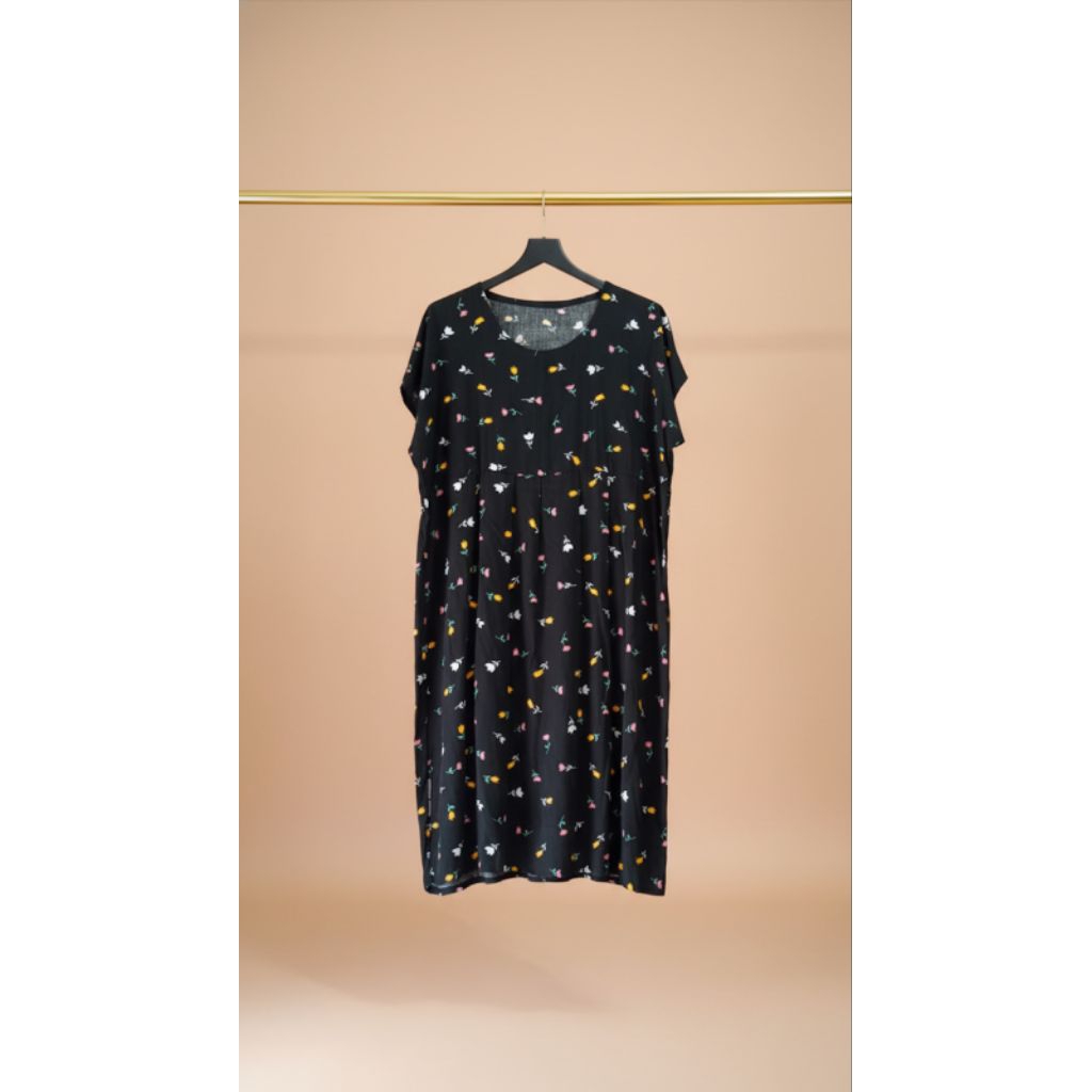 Daster Hitam Bunga Bunga