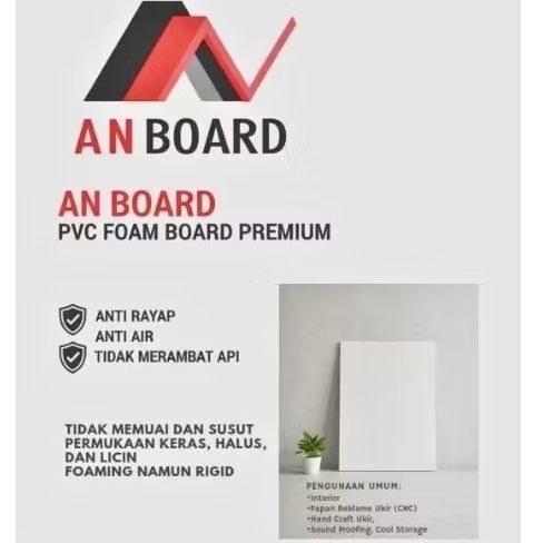 PVC Lembaran AN BOARD - Putih - Bahan Bangunan -5MM