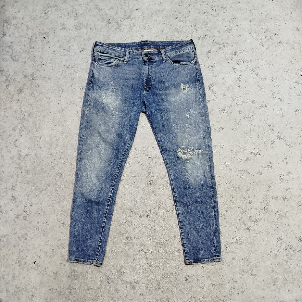 Celana jeans DENIM & SUPPLY RALPH LAUREN Blue washed Casual jeans Fadding Riveted baggy pants