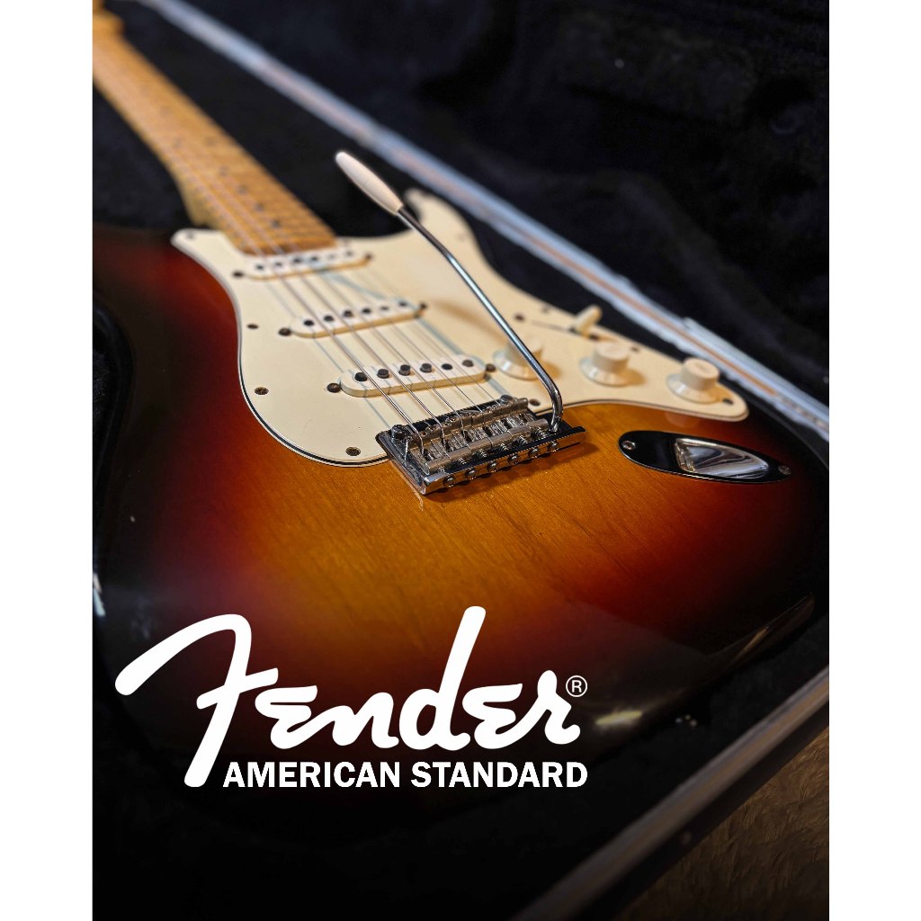 Fender American Standard Stratocaster 2008’ + Hardcase 3 Tone Sunburst Made In USA Second/Bekas