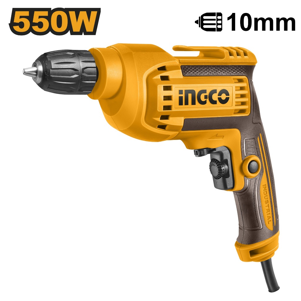 INGCO Bor Listrik Chuck 10mm 550W ED550382 Untuk Drill Besi Kayu Baja Ringan Prabot Bisa Bolak Balik