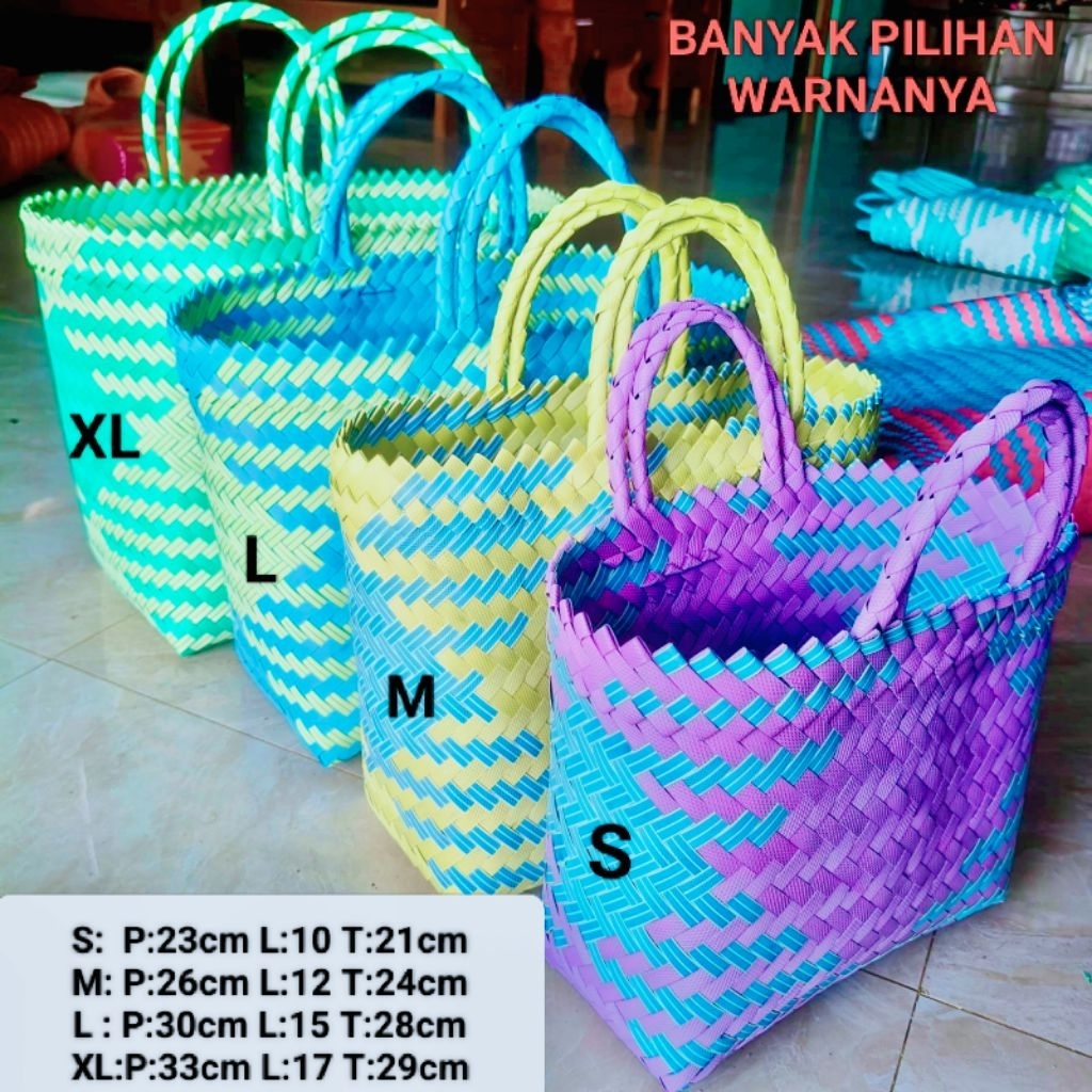 Tasanyaman Plastik Lurik Ngawi/Tas anyam/Tas sembako