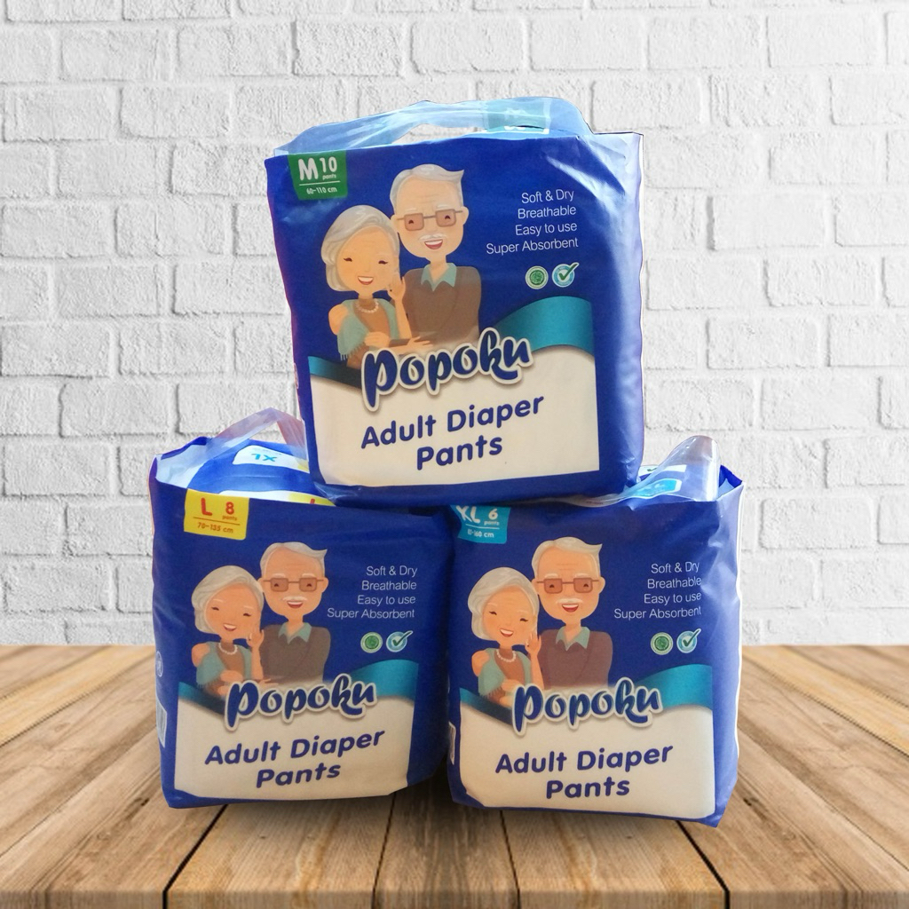 Popoku Pampers celana dewasa orang tua M10 L8 XL6