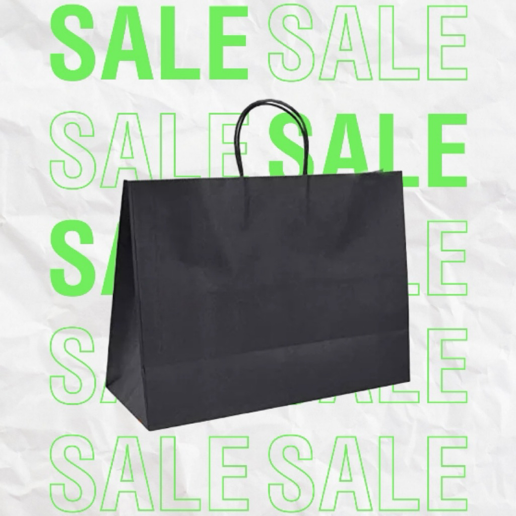 PAPERBAG XXL HITAM POLOS 43X13X35 PAPERBAG BAHAN KRAFT HITAM POLOS 43X13X35 PAPERBAG HITAM POLOS / T