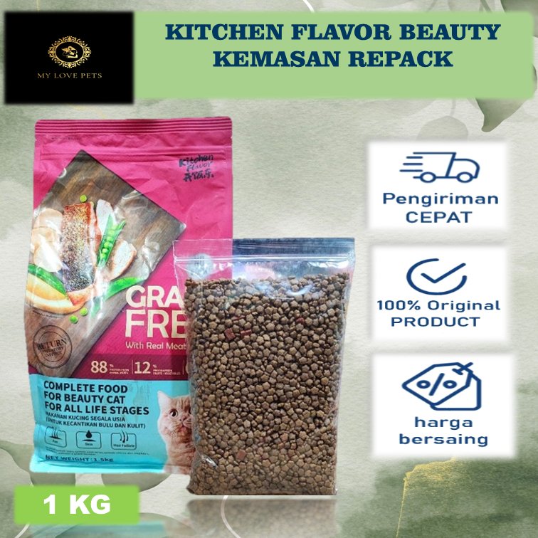 KF Kitchen Flavour Beauty Cat 1kg/Makanan Kucing KF Grain Free Beauty