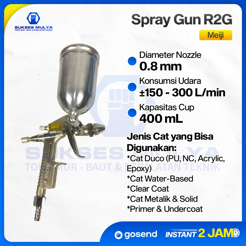 MEIJI Spray Gun R-2 Tabung Atas Nozzle 0.8mm