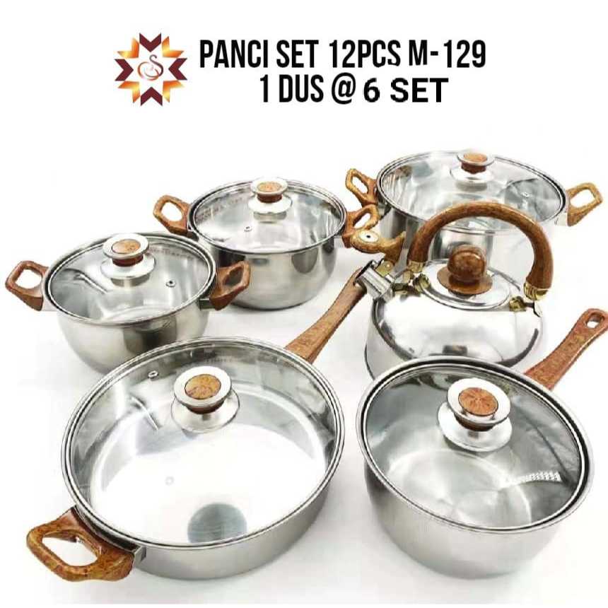 Panci Stainless Steel Set Anti Karat Cookware Premium