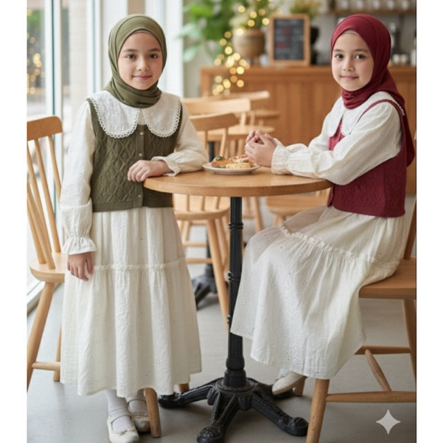 COD gamis dres anak perempuan import katbol rompi rajut bkk premium