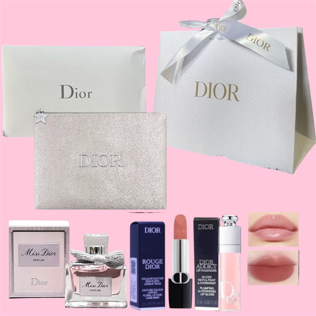 Dior Gift set isi 3 item + Glow Silver Pouch & Paperbag