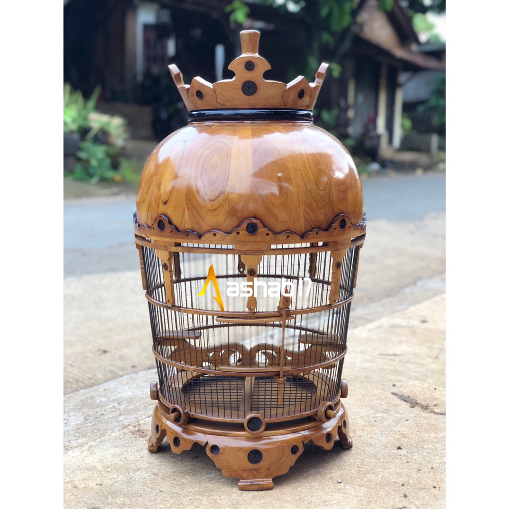 Sangkar Burung Perkutut Kayu Jati Jeruji Fiber