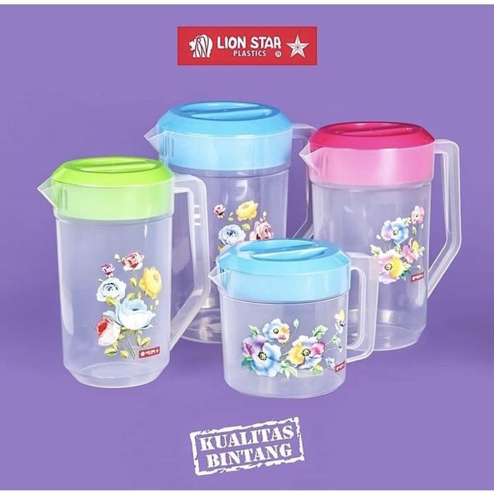 LION STAR Teko Air Plastik Water Jug Printed Food Grade BPA Free Serbaguna Bening Tebal Pegangan