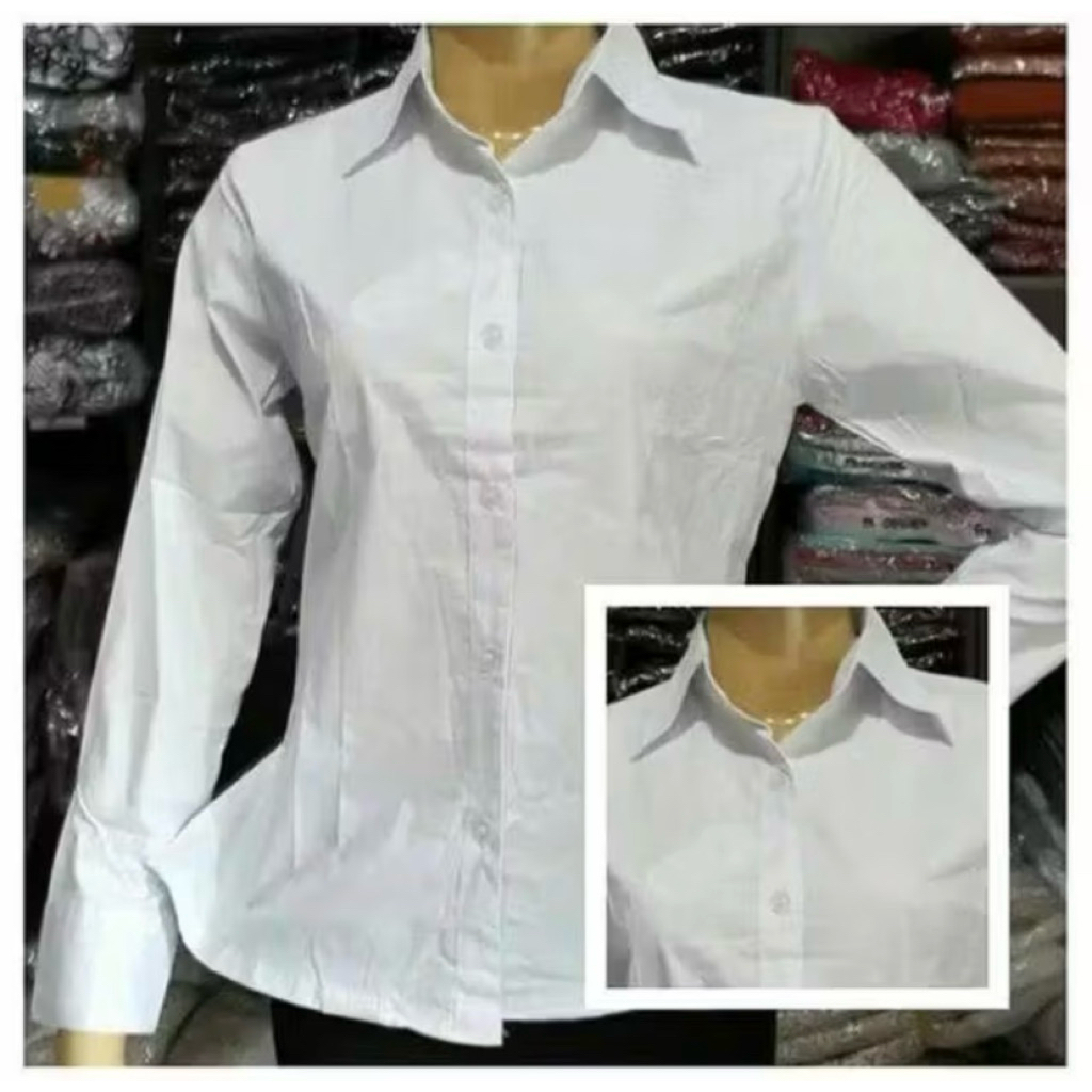 PRELOVED KEMEJA PUTIH MEREK LOGO JEANS BAHAN KATUN NYAMAN DAN MELAR