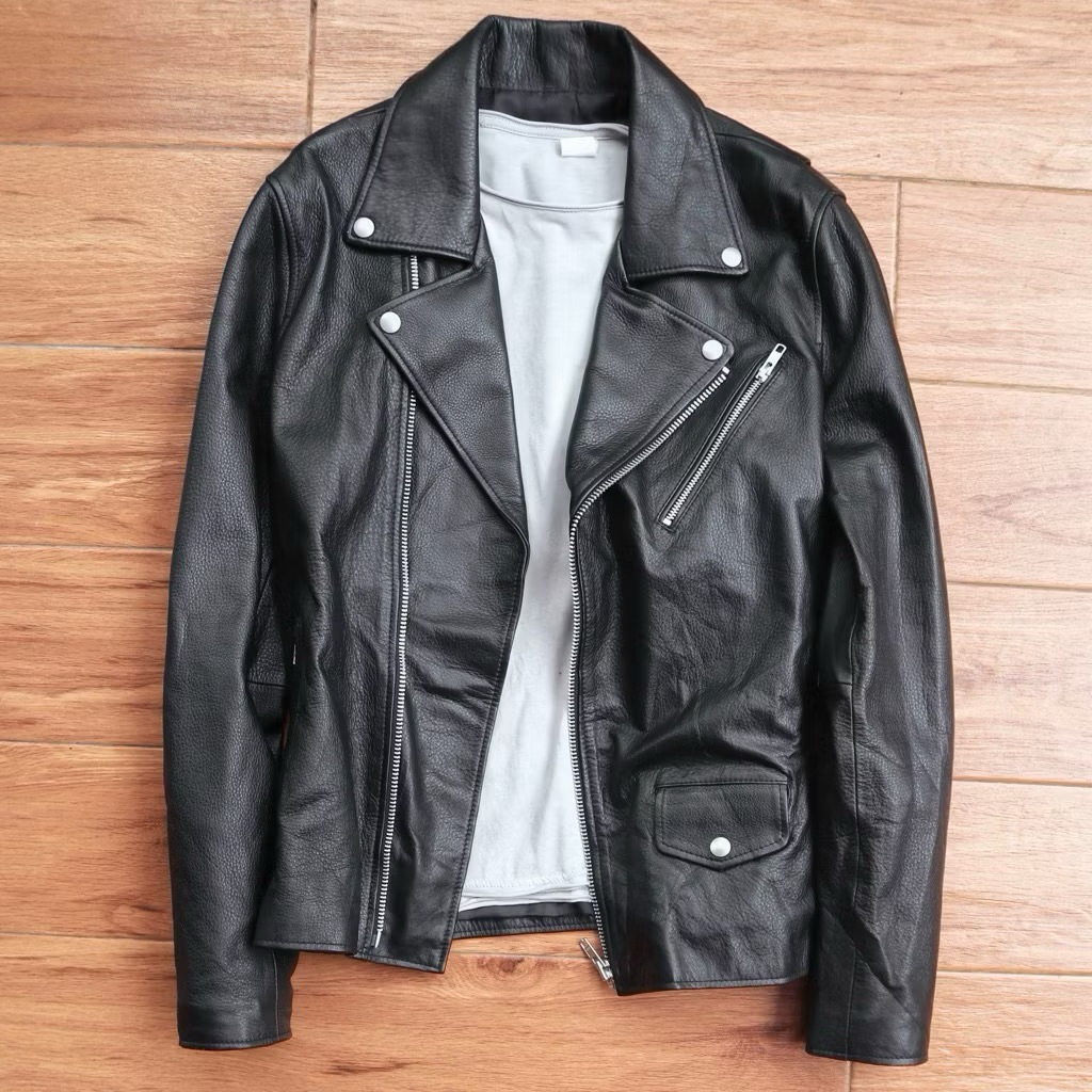 SPERONE kulit sapi L Jaket kulit asli biker ramones double rider punk rocker genuine lether jacket r