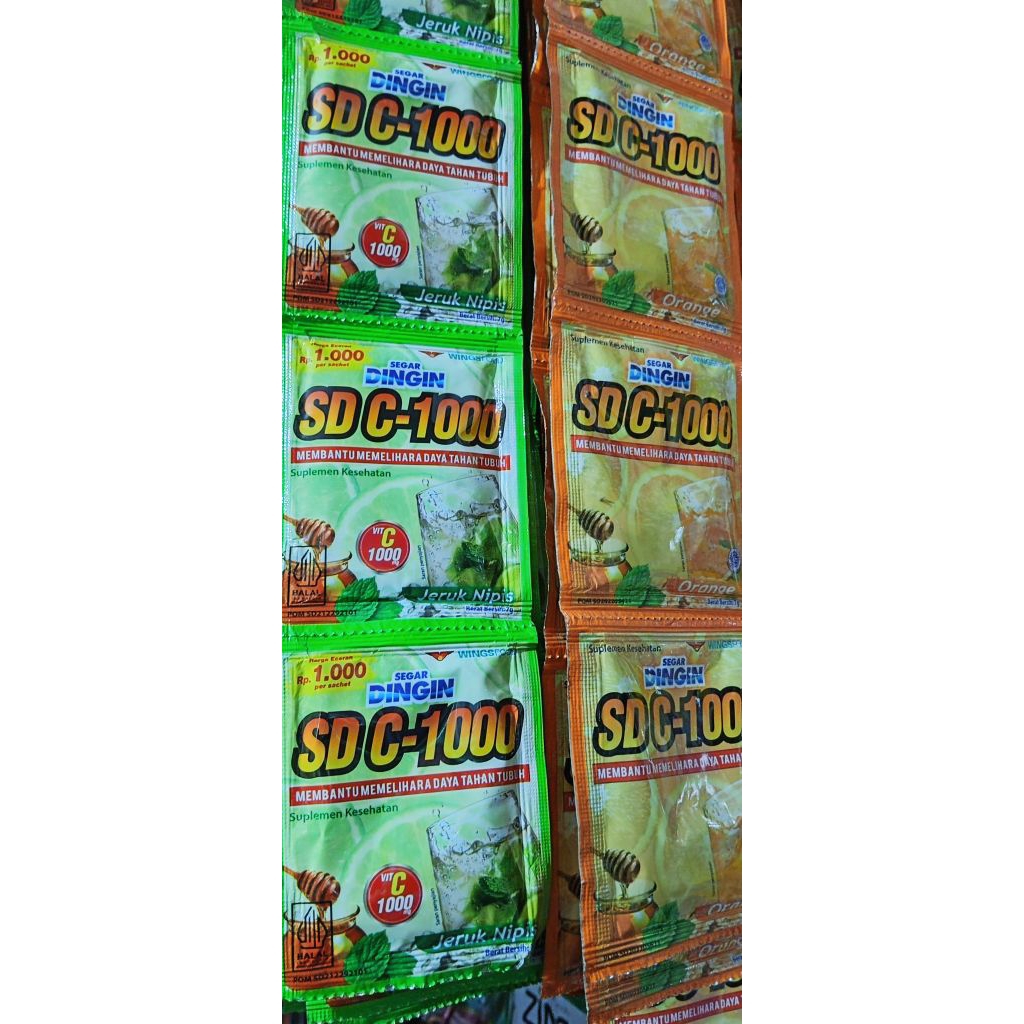 segar dingin C1000 SACHET 1 RENTENG ISI 12 SACHET