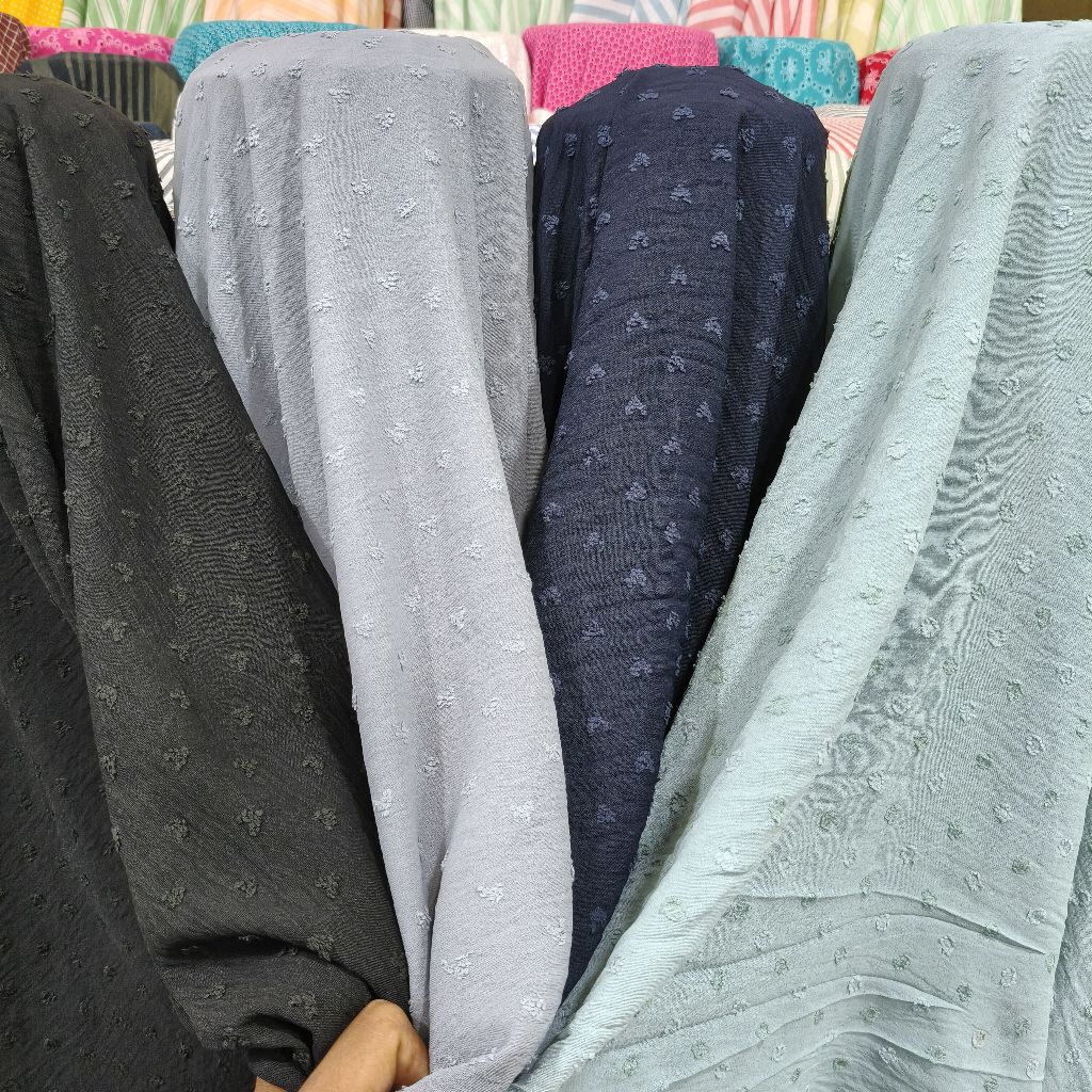 bahan kain air flow kringkel rubiah harga per 0,5 meter / setengah meter