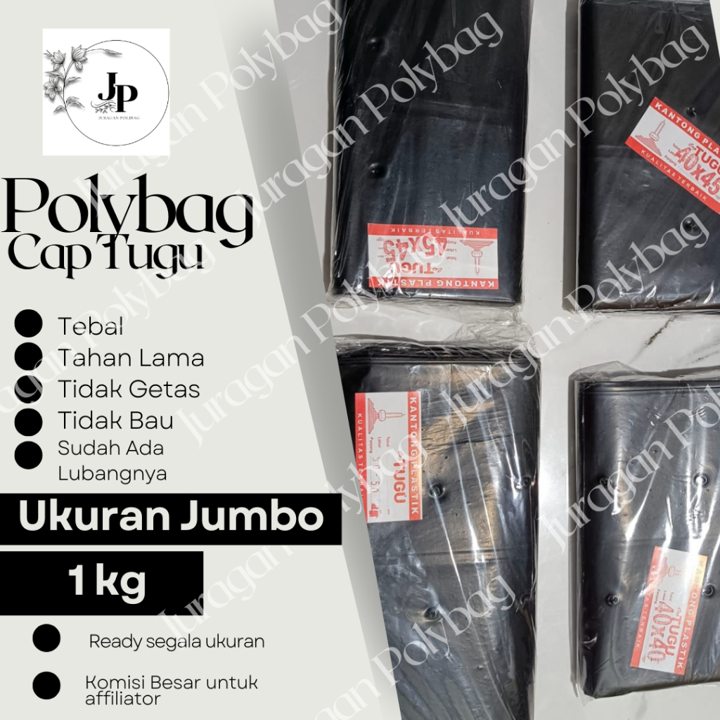 (1kg)  Polybag Tanaman Ukuran Jumbo Plastik Polybag / Polibag Tanaman Untuk Pembesaran Terlaris