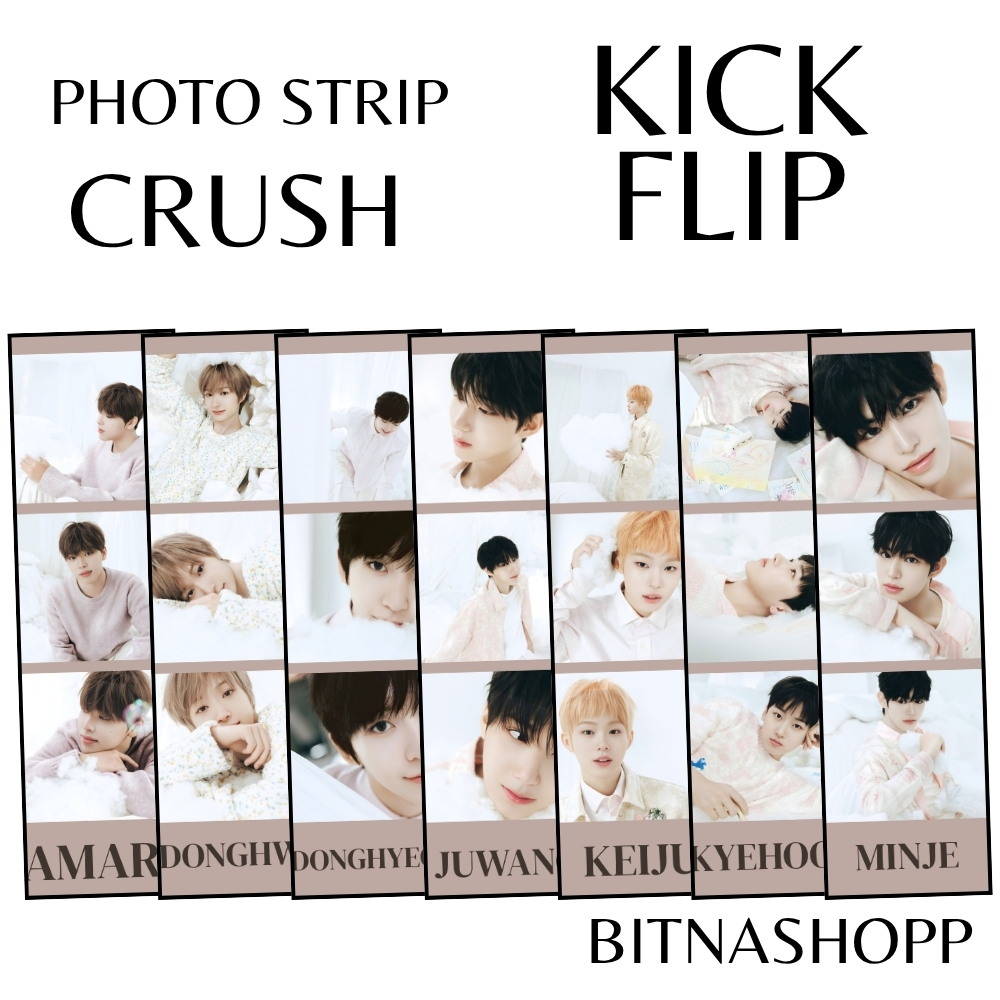 PHOTO STRIP KICK FLIP CRUSH 8 PCS FOTO STRIPS KPOP UNOFFICIAL AMARU DONGHWA JUWANG MINJE KYEHOON