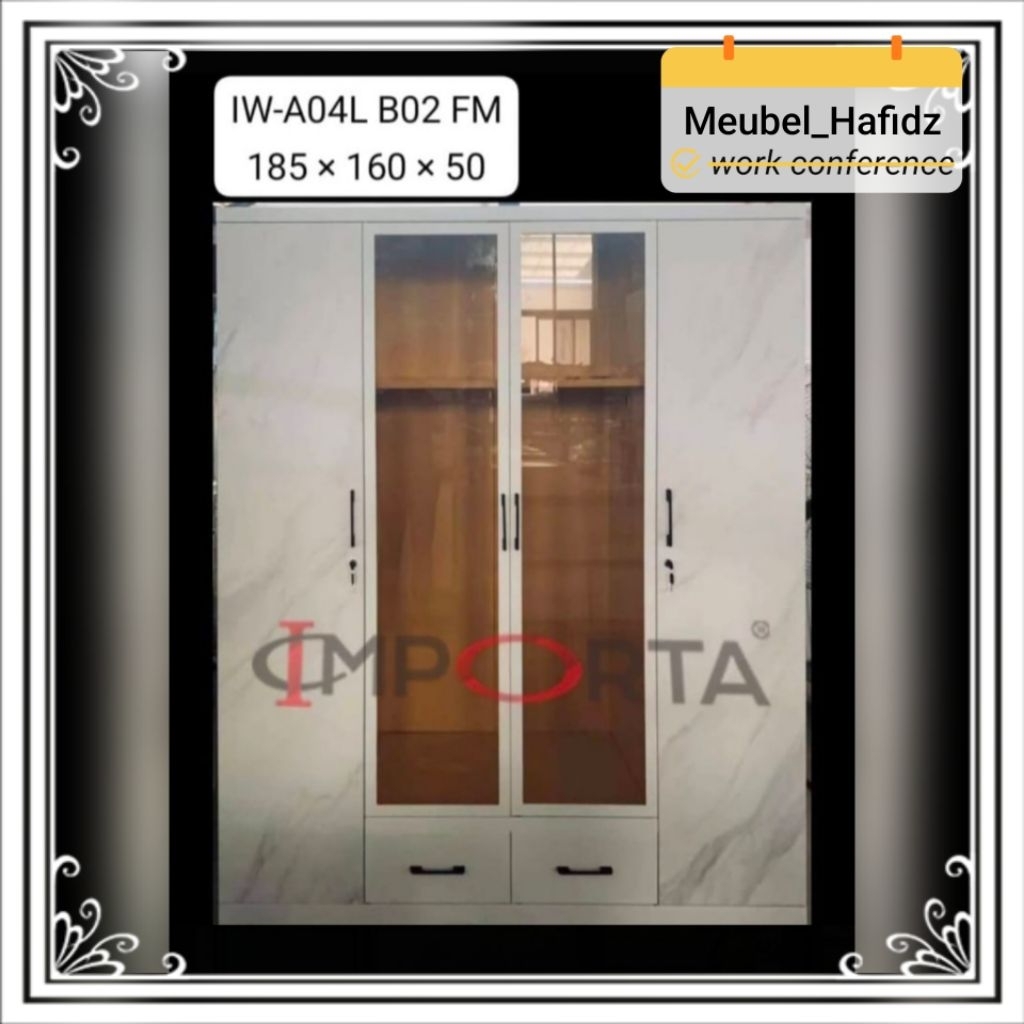 Promo lemari pakaian besi 4pintu new