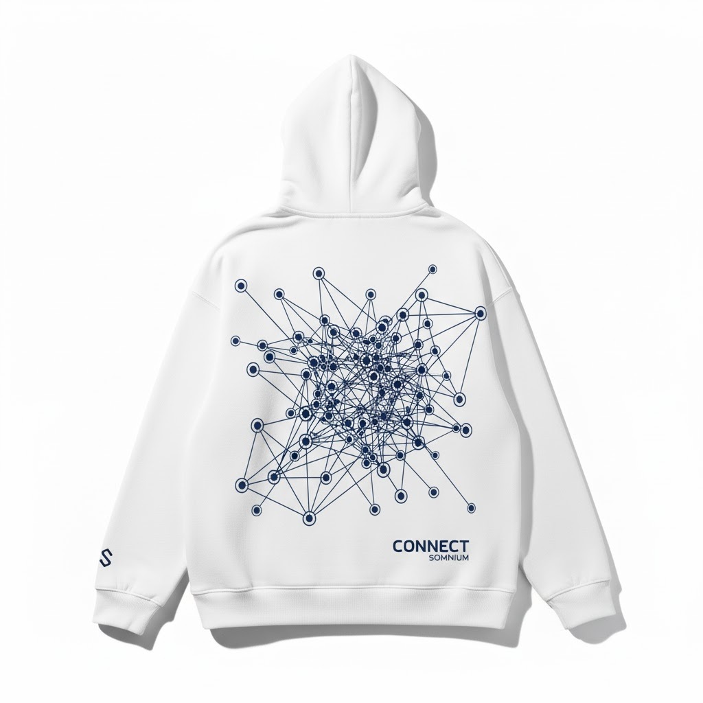 Hoodie Zipper Boxy Oversize CONNECT SOMNIUM Jaket Resleting Putih Aesthetic Premium Distro Pria Wani