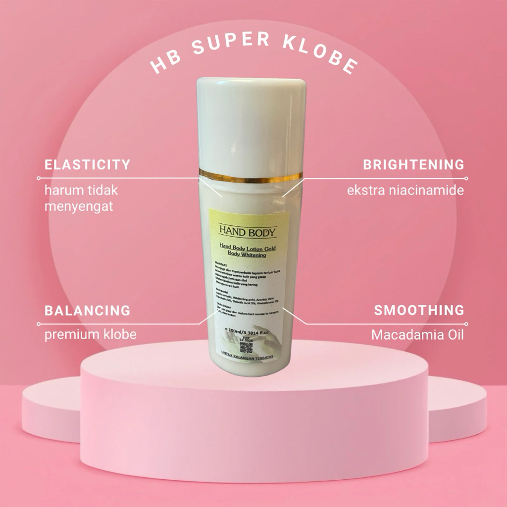 HB DOSTING Double Klobe PREMIUM  100ml BPOM Hand Body Gold Body Whitening