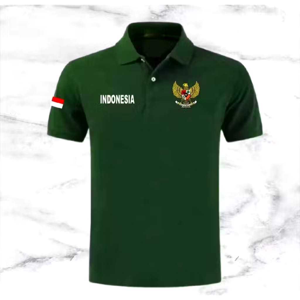 PROMO Polo Distro Logo Garuda Unisex Keren Indo + Bendera Tangan