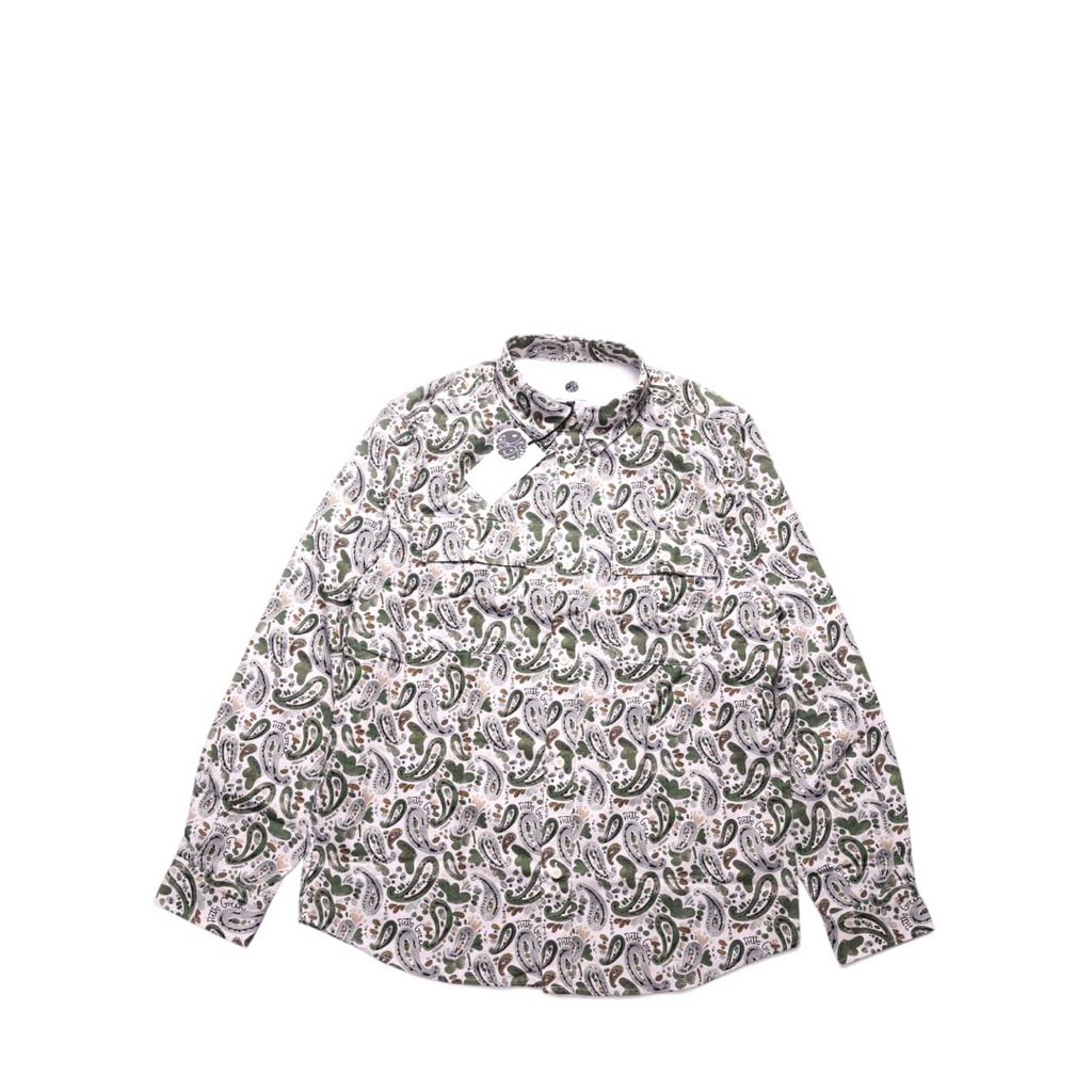 Pretty Green Aquarelle Paisley Longsleeve Shirt stone