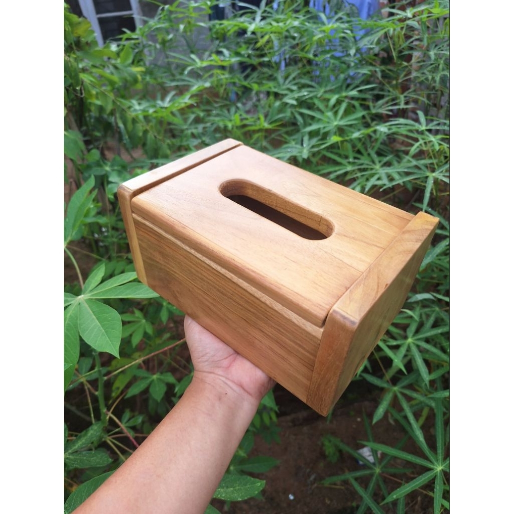 Kotak Tissue Kayu Jati - fit untuk ukuran tissue paseo, nice, DLL