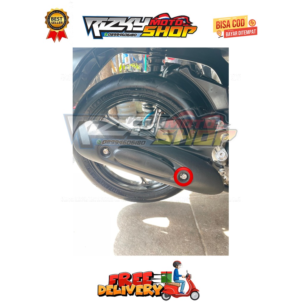 BAUT TAMENG KNALPOT ( 1 BAUT ) MODEL 2 KUNCI BIG HEAD BEAT ESP NEW SCOOPY ESP NEW STREET TAHUN 2015 