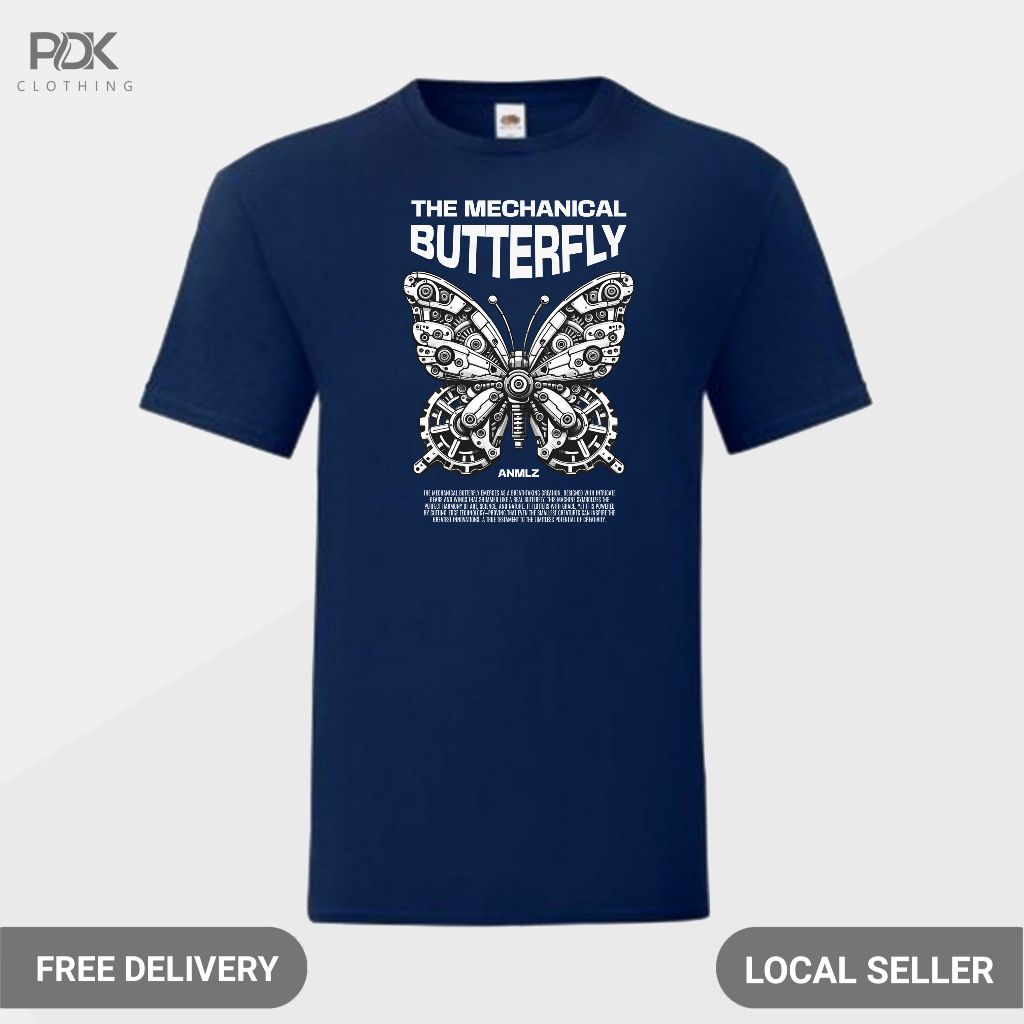 Animalized Kaos Pria Baju Kupu Kupu Butterfly Engine The Mechanical Creativity
