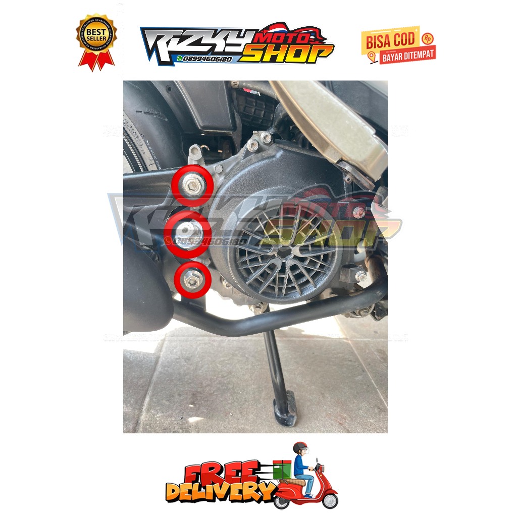 BAUT KNALPOT + OLI MESIN ( 3 BAUT ) BEAT ESP NEW SCOOPY ESP NEW STREET TAHUN 2015 - 2021 CBS HONDA B