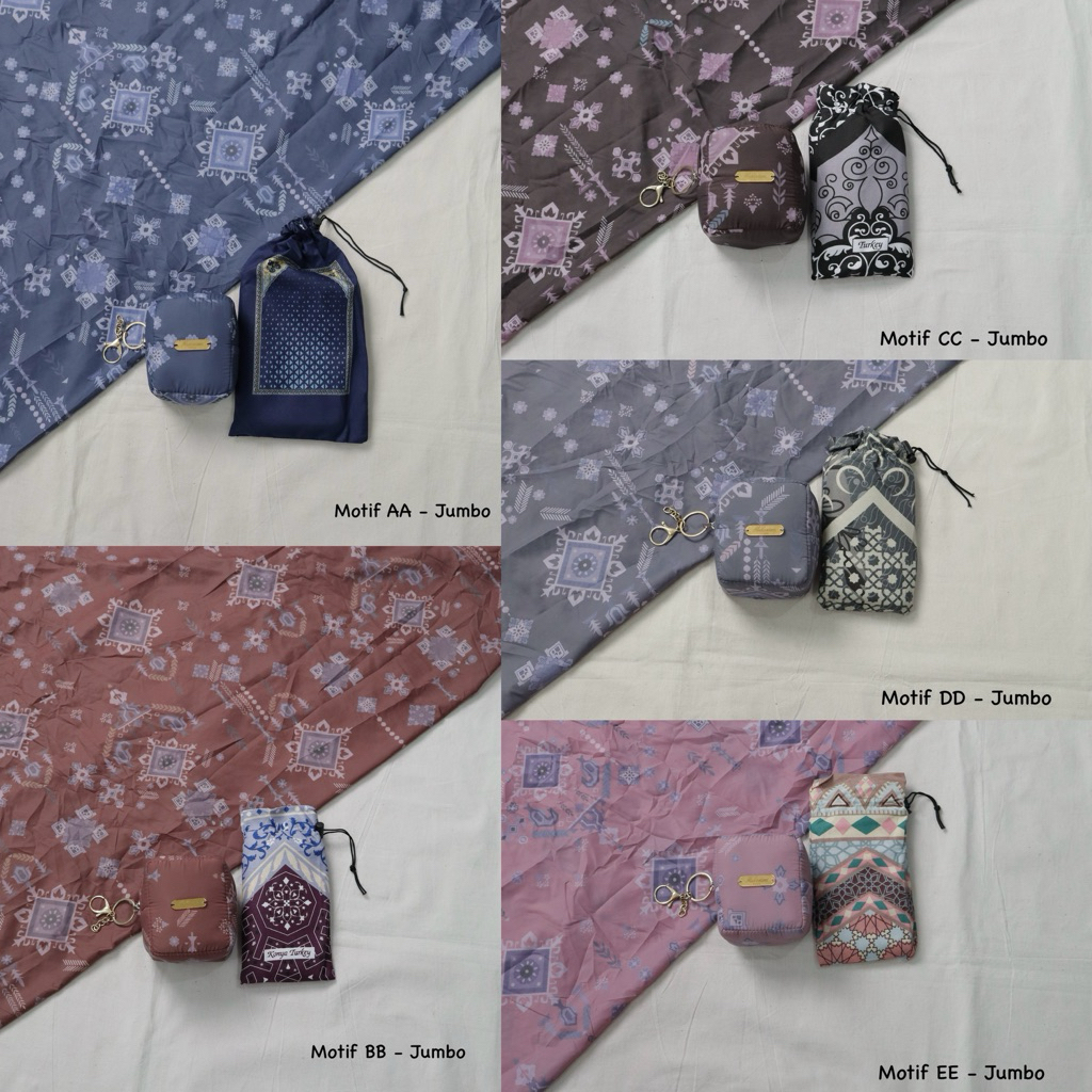 Full Set Mukena Terusan Parasut Premium 2in1 + Sajadah Traveling Motif Kashmeer