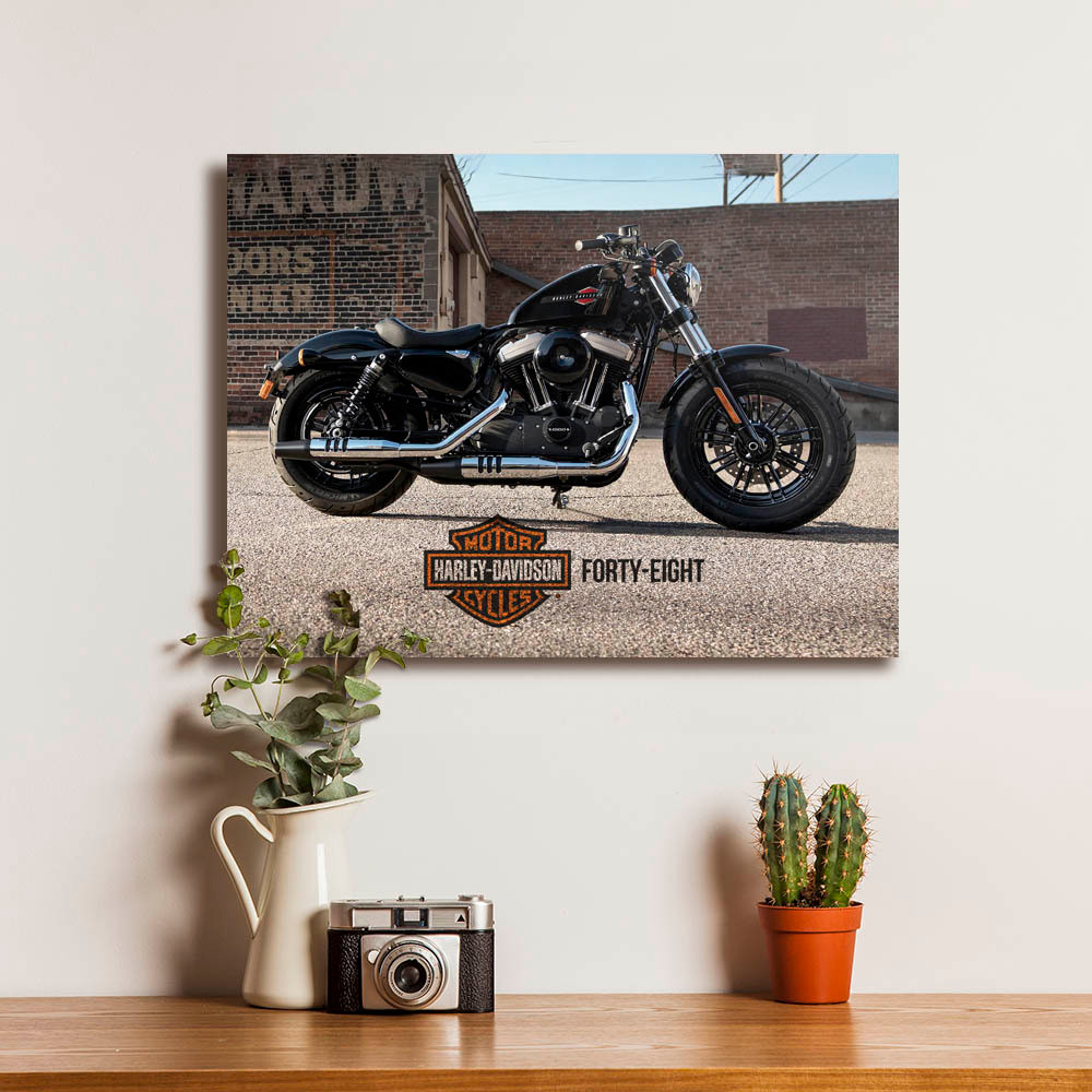 Poster HD Harley Davidson Sportster Dekorasi Hiasan Pajangan Dinding Bingkai Kayu Siap Pasang